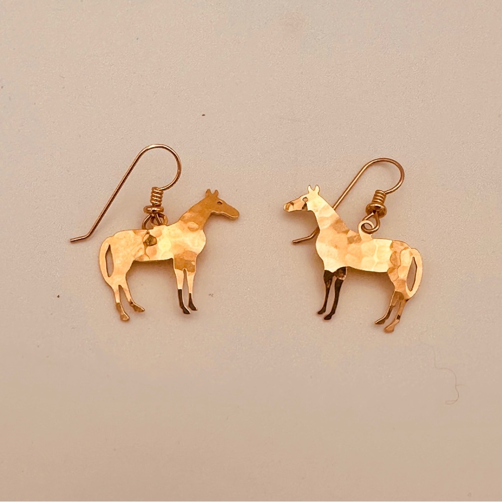 Wild Bryde Gold Toned Horse Earrings